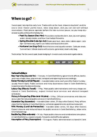 example page 1 from our offline Travel Guide for Saint Barthélemy